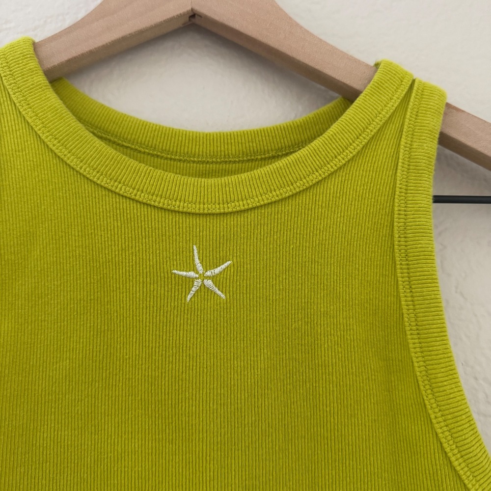 A New Day Starfish Tank Top Cropped Ribbed Beach Embroidered Knit Slim Fit - Picture 3 of 9